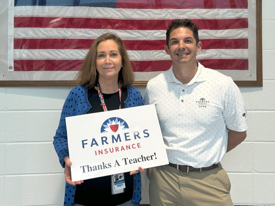 Spanish teacher Marcela Sample is the April recipient of the Golden Apple award. She was selected by March’s recipient, early education teacher Hope Via, for encouraging students to make mistakes and to learn from the process. 