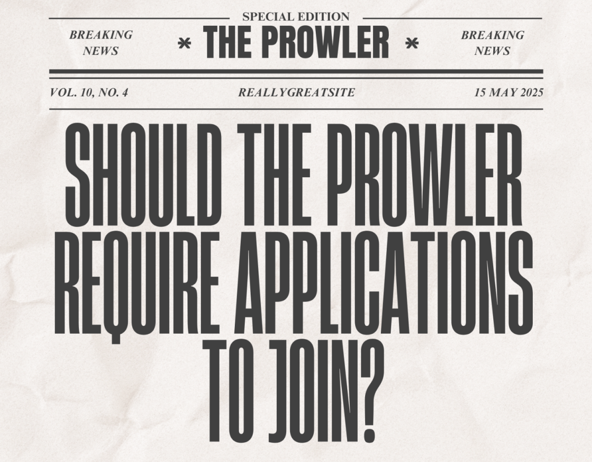 This year, The Prowler discussed if we should move to an application process in order to join the class. After careful consideration, The Prowler decided to not turn to required applications. Editor-in-Chief Crista Alarcon and Editor Ella Bissonnette dispute if The Prowler should have required an application to join.
