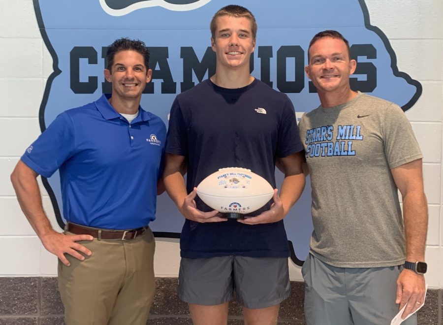 Tim Monihan and Farmers Insurance recognize junior Nolan Blackwell as the second Player of the Week for the fall sports season. He was chosen for his leadership and defensive contributions.
