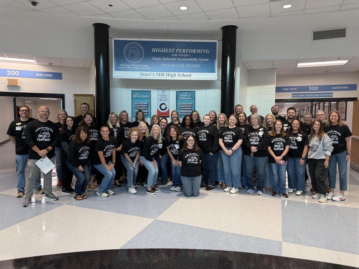 On October 16, the Starr’s Mill High School staff wore shirts that said “I [Heart] Fred.” This was a fundraiser done by the marketing pathway for the school. This is another example of how the Panther family comes together to help each other. 