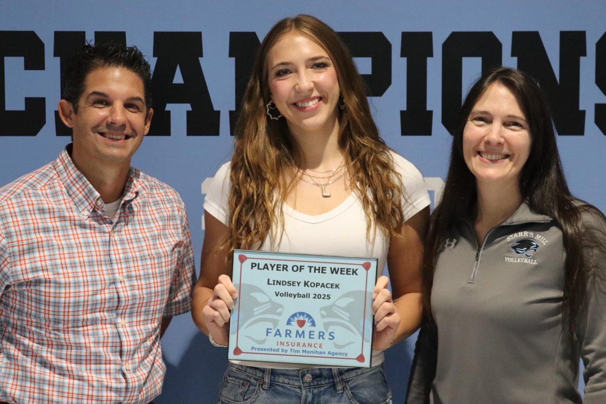 Tim Monihan and Farmers Insurance recognize junior volleyball player Lindsey Kopacek as the 11th Player of the Week for the fall sports season. Varsity volleyball head coach Shayne Thompson selected Kopacek for her improvement this year and her attitude during drills and matches.