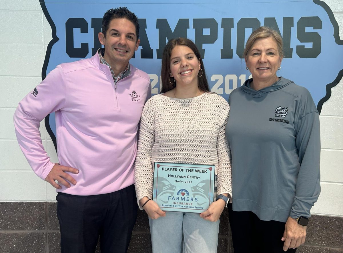 Sophomore Hollyann Gentry has been named the second Player of the Week for the winter sports season. She was chosen for dropping her time in races and showing her dedication to the team.