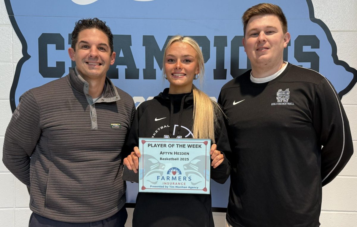 Tim Monihan and Farmers Insurance recognize sophomore varsity girls basketball player Aftyn Heiden as the fourth Player of the Week for the winter sports season. Head coach Brandon Cerezola chose her for her development over the past year and her competitiveness this season. 
