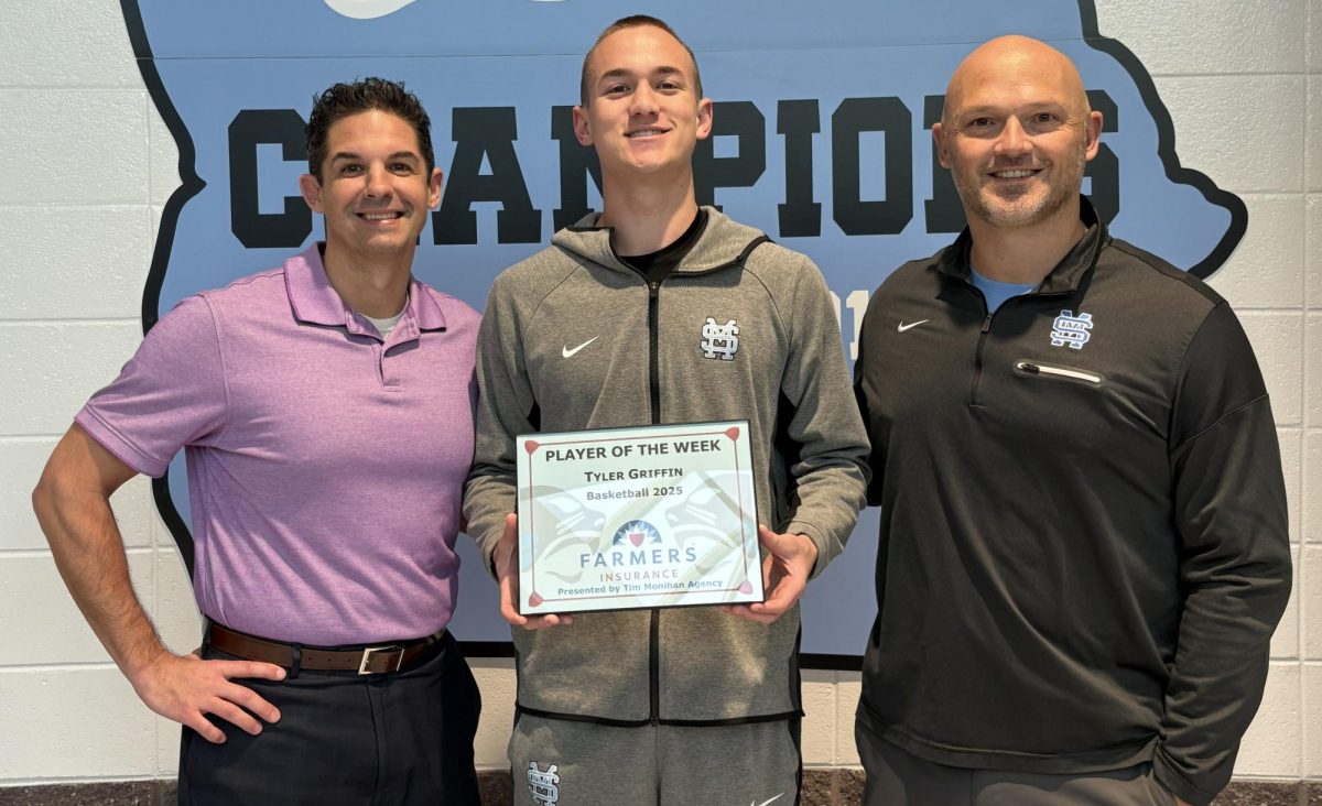 Junior Tyler Griffin has been named the fifth Player of the Week for the winter sports season. Head coach Josh Reeves chose him for his impressive scoring and the effort he puts into playing.