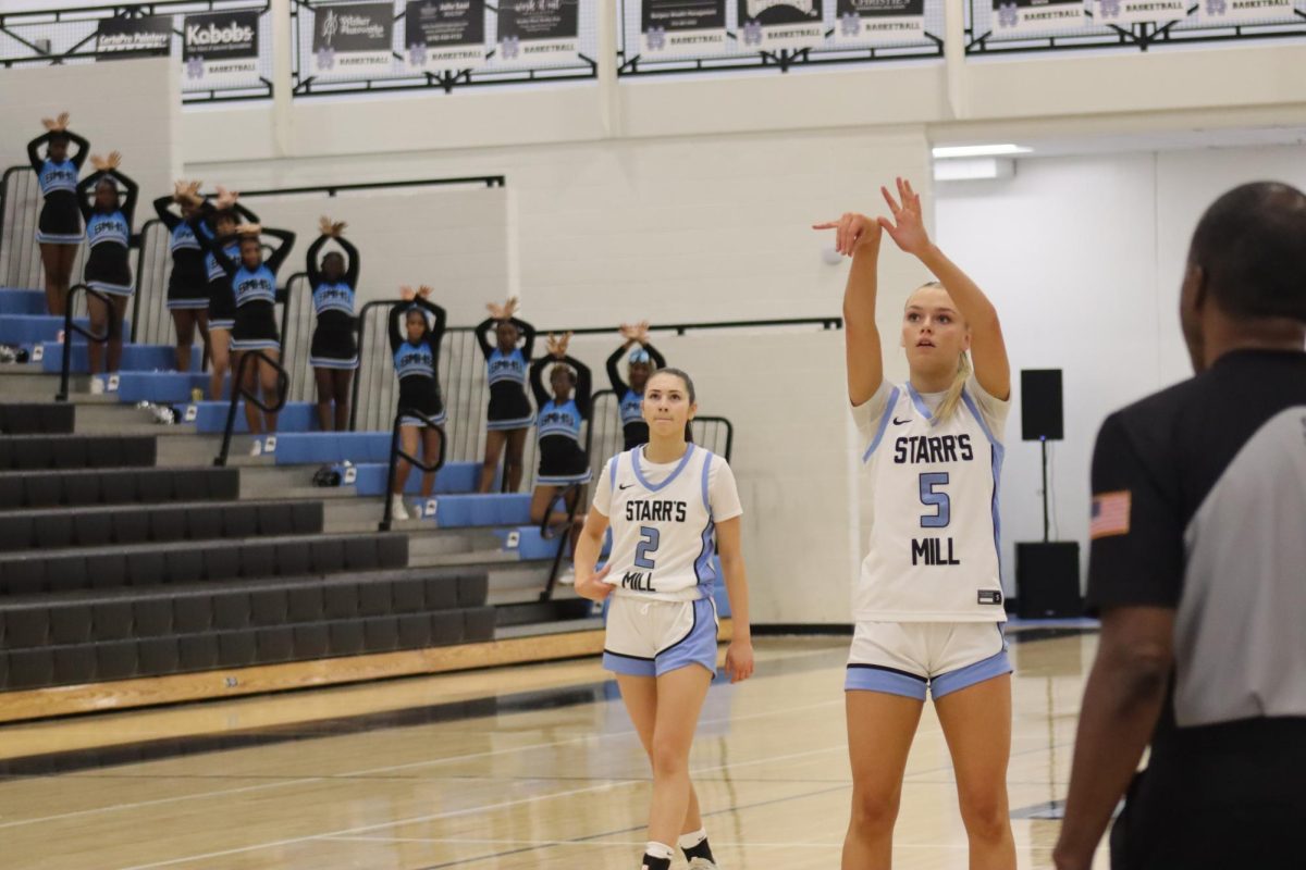 Sophomore Aftyn Heiden shoots a free throw during the Lady Panthers’ 63-24 win against Central High School. Heiden contributed 11 points in the victory.