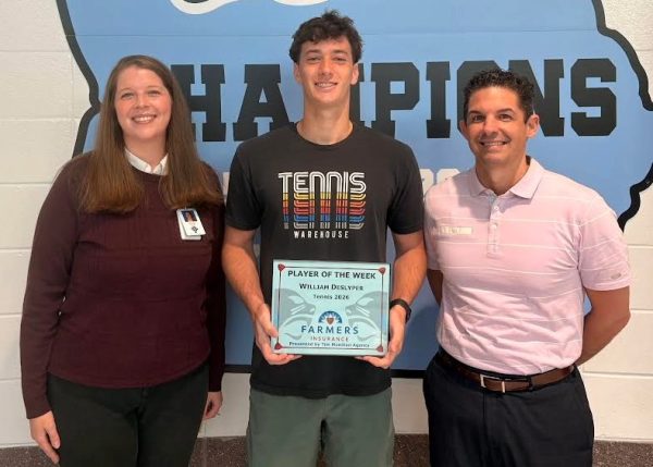 Tim Monihan and Farmers Insurance recognize junior William Deslyper as the fifth Player of the Week for the spring season. Head coach Katie Tucker chose Deslyper for showing tenacity and consistency throughout his play the last few matches.