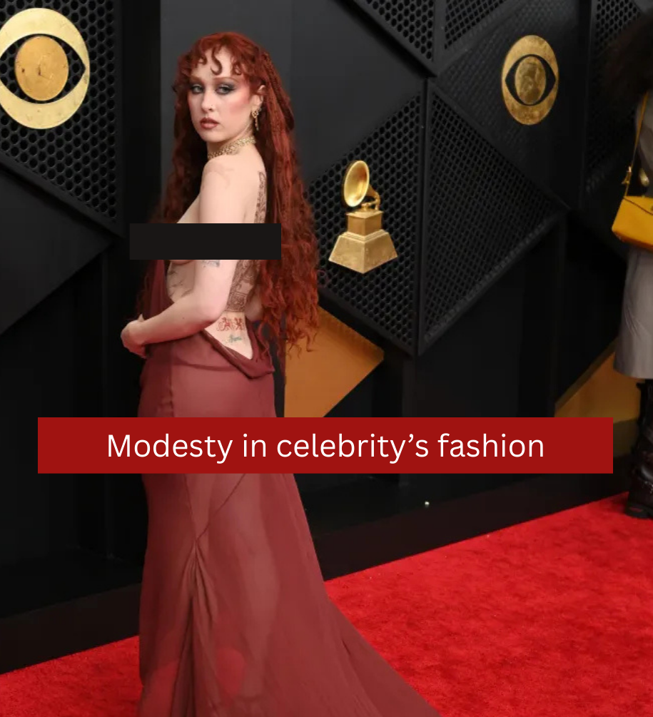 Chappell Roan arrives at the 2026 Grammys red carpet in a provocative outfit. Many other celebrities have started making more exotic fashion choices, with more revealed than before. Famous people should start dressing with more conservativity when attending professional, broadcasted events so that they can present themselves with more class and seem more polished in front of a younger crowd. (Photo by David Fisher / Shutterstock, edited by Clio Long)