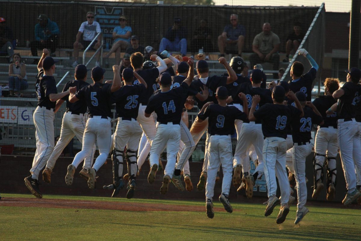 The Panthers celebrate a home run during the second game. They finished the regular season 16-2 in the region and 26-6 overall. “I’m just extremely blessed to be with this group of guys,” Burkhalter said. “I’m really excited going forward to see what the future has for us.”