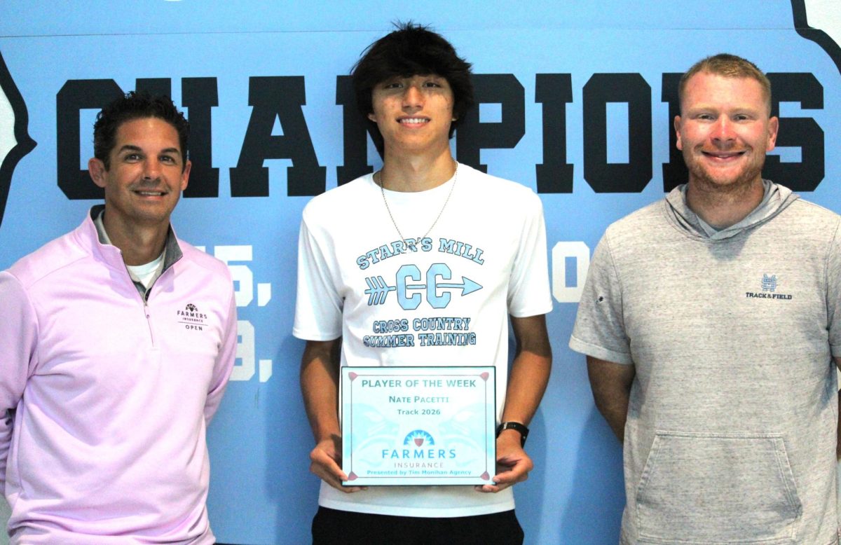 Tim Monihan and Farmers Insurance recognize senior runner Nate Pacetti as the eighth Player of the Week for the spring sports season. Head coach Brandon Frey selected Pacetti for his tremendous success and the success he brings to the rest of the team.